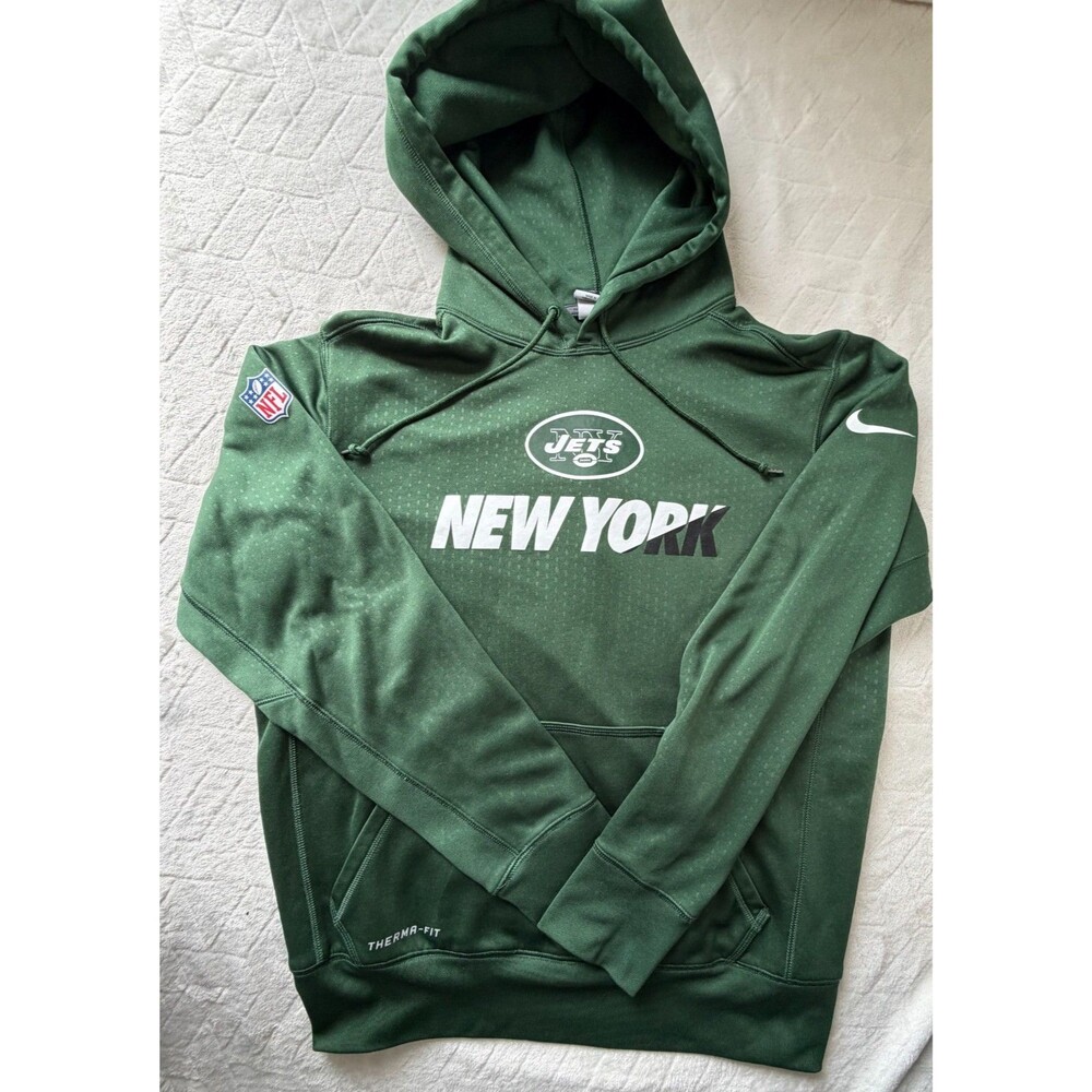 Nike New York Jets Hoodie Mens M NFL On Field Therma-FIT Green Pullover